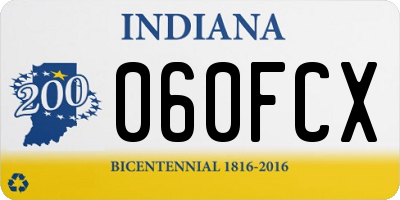 IN license plate 060FCX