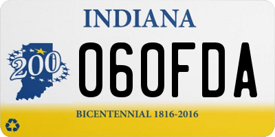 IN license plate 060FDA