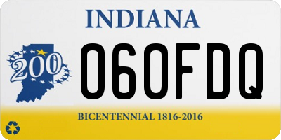 IN license plate 060FDQ