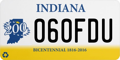 IN license plate 060FDU