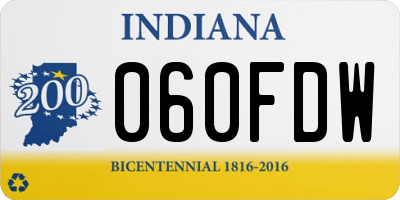 IN license plate 060FDW
