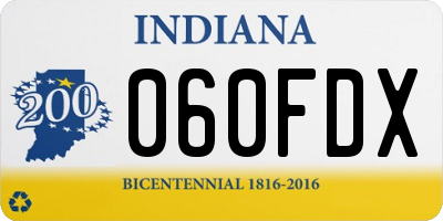 IN license plate 060FDX