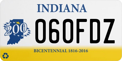 IN license plate 060FDZ