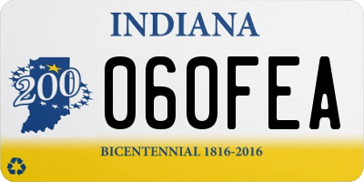 IN license plate 060FEA