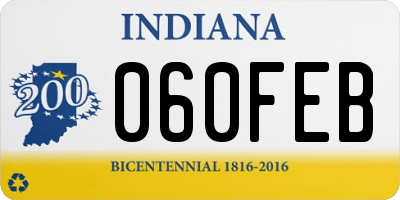 IN license plate 060FEB