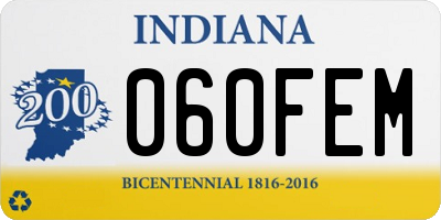 IN license plate 060FEM