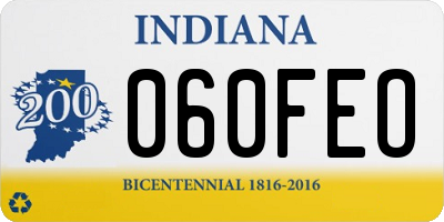 IN license plate 060FEO