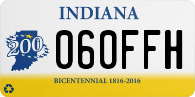 IN license plate 060FFH