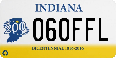 IN license plate 060FFL