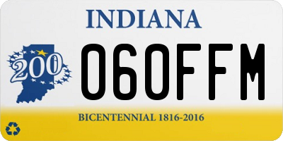 IN license plate 060FFM