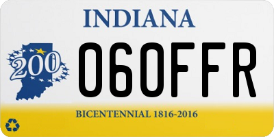IN license plate 060FFR