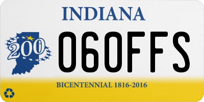 IN license plate 060FFS