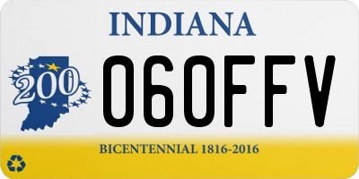 IN license plate 060FFV