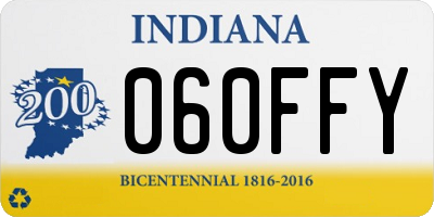IN license plate 060FFY