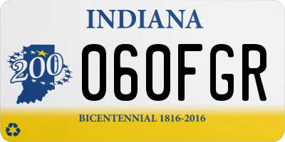 IN license plate 060FGR