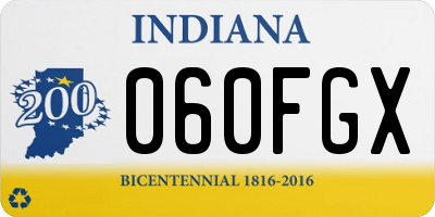 IN license plate 060FGX
