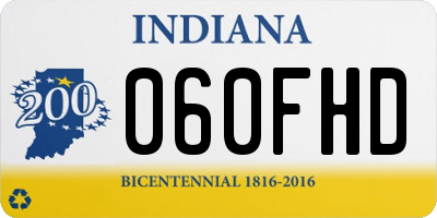 IN license plate 060FHD