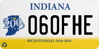 IN license plate 060FHE