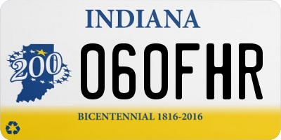 IN license plate 060FHR