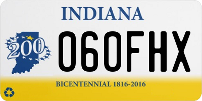 IN license plate 060FHX