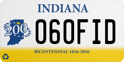IN license plate 060FID