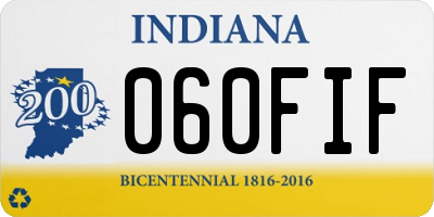 IN license plate 060FIF