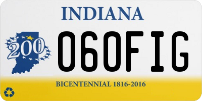 IN license plate 060FIG