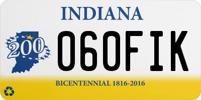 IN license plate 060FIK