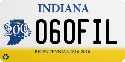 IN license plate 060FIL