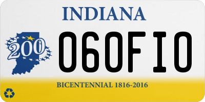IN license plate 060FIO