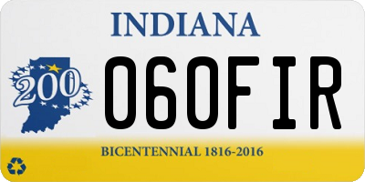 IN license plate 060FIR