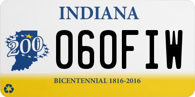 IN license plate 060FIW