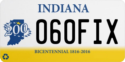 IN license plate 060FIX