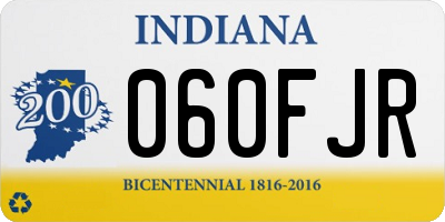 IN license plate 060FJR