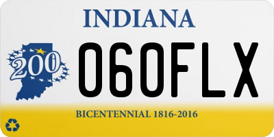 IN license plate 060FLX