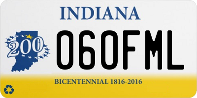 IN license plate 060FML