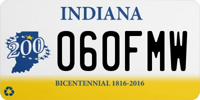 IN license plate 060FMW