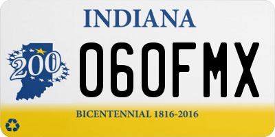 IN license plate 060FMX