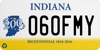 IN license plate 060FMY