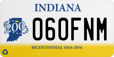 IN license plate 060FNM