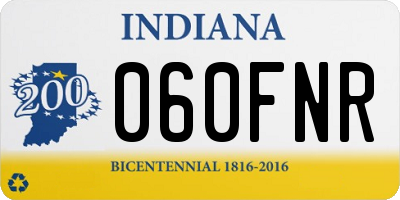 IN license plate 060FNR