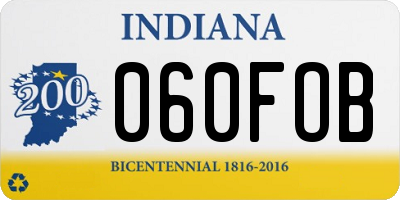IN license plate 060FOB