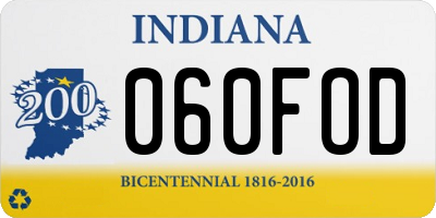 IN license plate 060FOD