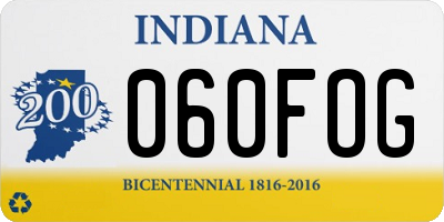 IN license plate 060FOG