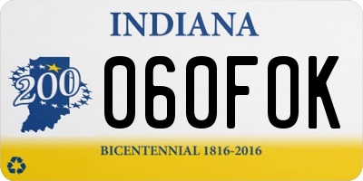 IN license plate 060FOK