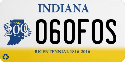 IN license plate 060FOS