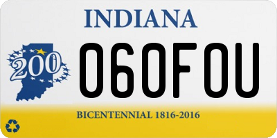 IN license plate 060FOU