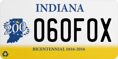 IN license plate 060FOX