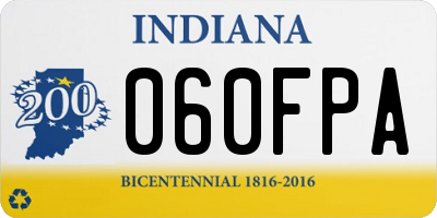 IN license plate 060FPA
