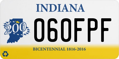 IN license plate 060FPF
